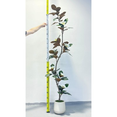 Artificial tree, artificial plant, indoor artificial floor plant, simulation magnolia tree, suitable for home decoration