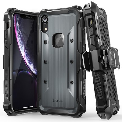 Vena vArmor For Apple iPhone XR Case Magsafe, Rugged Case with Belt Clip Holster [Military Grade Drop Protection], Heavy Duty Kickstand, Black