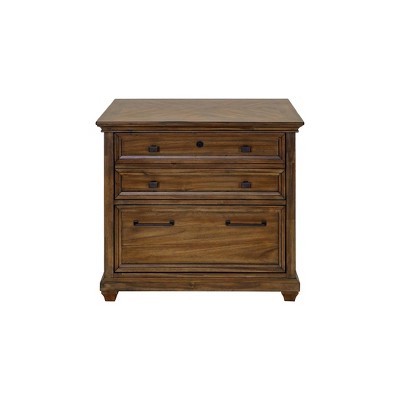 Porter Traditional Wood Lateral File Brown - Martin Furniture: 2-Drawer, No Assembly, 34"W x 22"D x 30"H