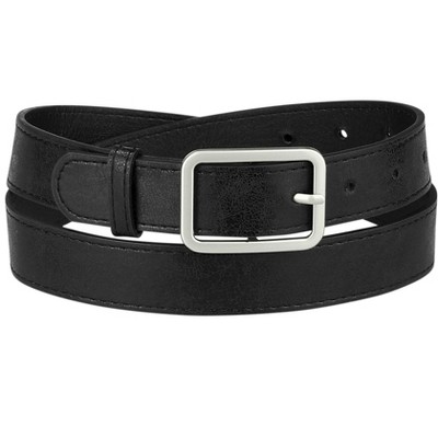 INSPIRE CHIC Women's Skinny Single Pin Buckle PU Casual Shiny Waist Belt