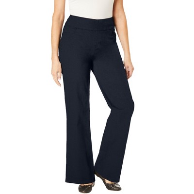 Woman Within Flex-Fit Pull-On Wide-Leg Denim Jean