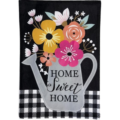 Colorful Watering Can Spring Burlap Garden Flag 18" x 12.5" Briarwood Lane