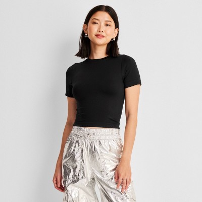 Women's Slim Fit Short Sleeve Seamless Baby T-Shirt - A New Day™