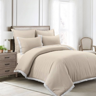 Lush Décor 5pc Rosalie Cottage Core Embellished Lace Comforter Set