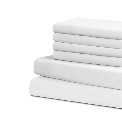 Swift Home | 6-Piece Solid Microfiber Sheet Set Extra Pillowcase Included