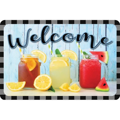 Ashley Productions® The Original Fun Mat™, Welcome Mat, 15.5" x 23.5", Mason Jars Drinks Welcome
