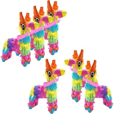 6 Mini Pinata 4x7" Perfect for Fiesta Party Decorations, Table Centerpiece Decor by 4E's Novelty