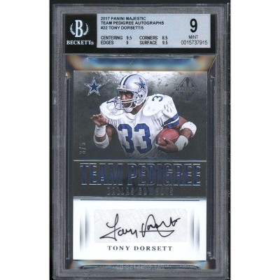 Tony Dorsett 2017 Panini Majestic Team Pedigree Autographs #22 (ser 3/5) BGS 9