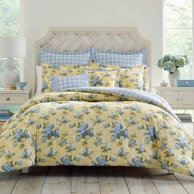 Laura Ashley Cassidy 100% Cotton Duvet Cover Bonus Set Yellow