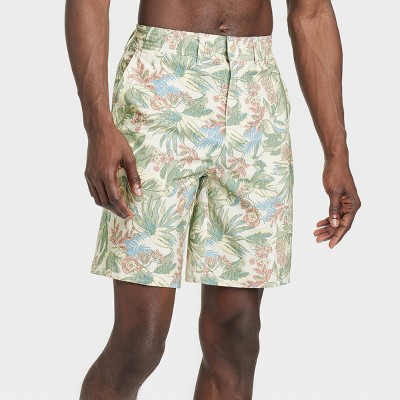 Men's 9" Leaf Print Hybrid Swim Shorts - Goodfellow & Co™ Dark Green