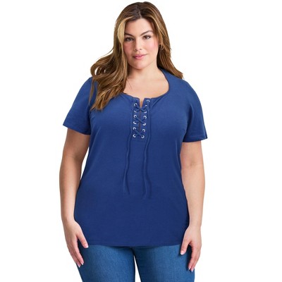 Avenue Lacing Detail Tunic Tee
