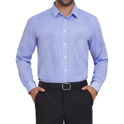 INSPIRE CHIC Men's Long Sleeve Point Collar Long Sleeve Patterned Shirt