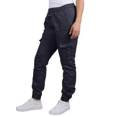 Jump Start Women's Loose  Fit  Cotton Flex Stretch Cargo Jogger Pants
