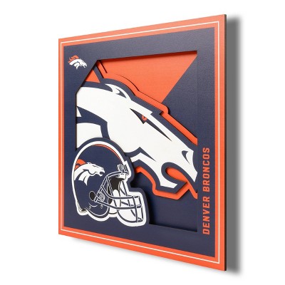 NFL Denver Broncos 3D Logo Series Wall Art - 12"x12"