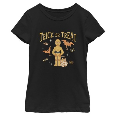 Girls Star Wars Trick Or Treat C-3PO T Shirt