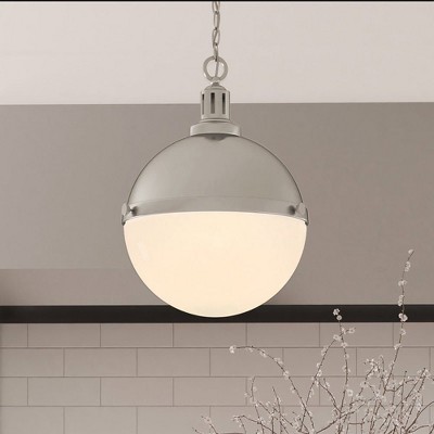 Urban Ambiance Luxury Modern Farmhouse Pendant,  17''H x 12''W,  Brushed Nickel Finish, ULB2001