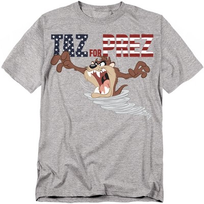 Looney Tunes Taz For Prez 3 Adult T-Shirt