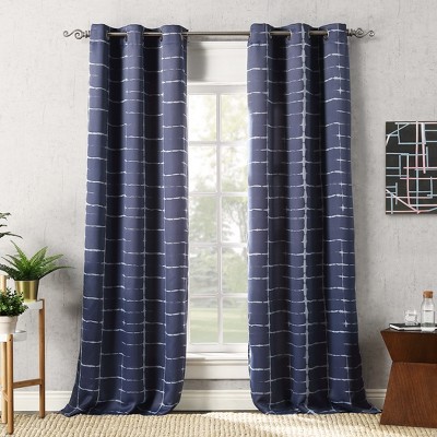Sun Zero Blackout Saki Shibori Print Grommet Curtain Panel