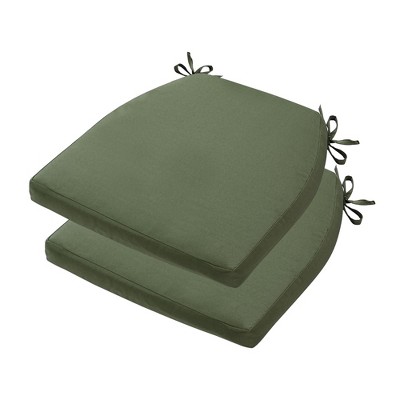 ChicFurnit 2PCS Seat Cushion Trapezoid Size Premium Soft Cotton Filling Non Slip Design Comfortable Durable for Living Room, Green, 17"*16.5"*2.2"