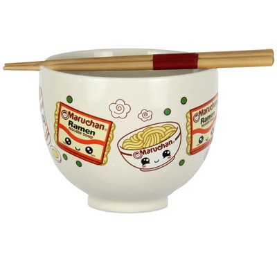 Seven Times Six Maruchan Microwave Safe Ramen Bowl w/Reusable Bamboo Chopsticks