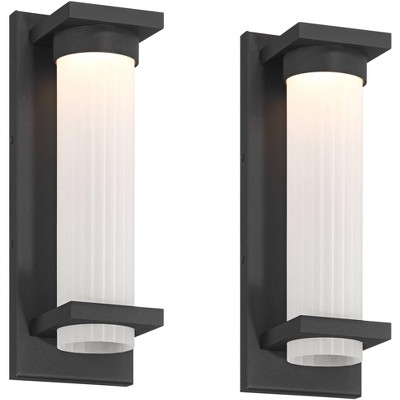 Possini Euro Design Possini Euro Kathleen 14" High Sand Black LED Wall Sconce Set of 2