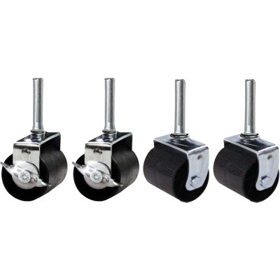 King's Brand Heavy Duty Caster Wheels for Bed Frame ~Set of 4~ (2 Locking & 2 None Locking)