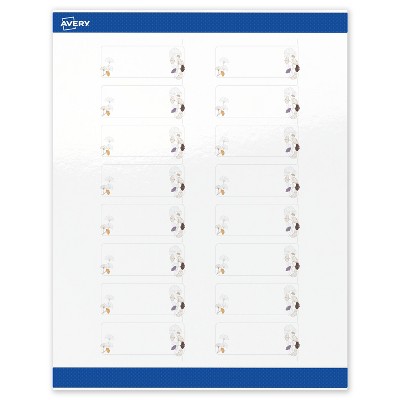 Avery Address Labels, Floral Design, 1" x 2-5/8", 160ct