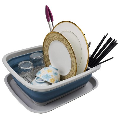 SAMMART Collapsible Dish Drainer with Drainer Board 8L (2.11Gallons)