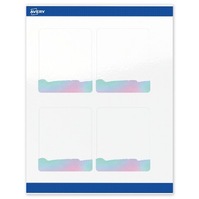 Avery Rectangle Labels, Watercolors Design, 4" x 3-1/3", 40ct