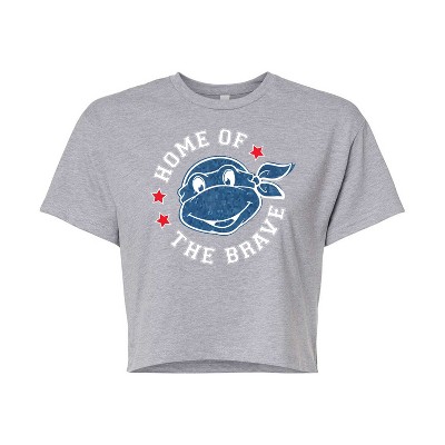 Women's - Teenage Mutant Ninja Turtles - Born Raised USA Cropped Graphic T-Shirt