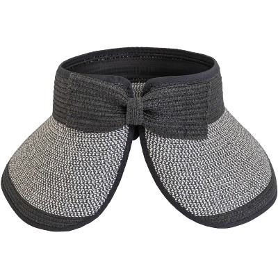 Magid Straw Two Tone Color Block Roll Up Visor