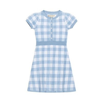 Hope & Henry Girls'  Short Sleeve Button Front Sweater Dress, Toddler