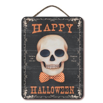 Courtside Market Halloween Vintage Sign 12x16 Hanging Artboard with Twine