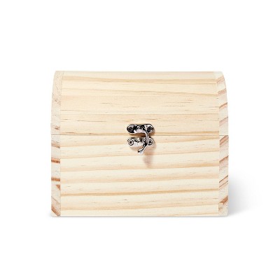 Wood Treasure Chest Box - Mondo Llama™: Unfinished Wooden Craft, DIY Project, 6"x4"x4.7"