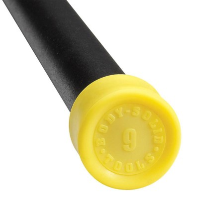 Body-Solid Tools Weighted Cardio Fitness Bar – 9 lb, Yellow