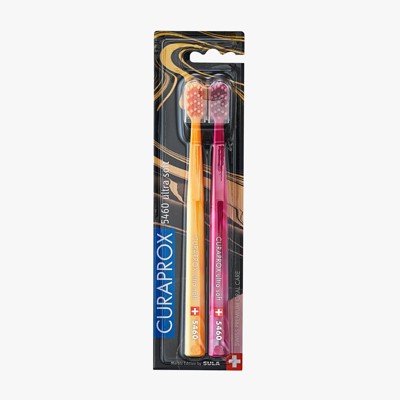 Curaprox CS 5460 Marble Edition, Ultra Soft Toothbrush for Gentle and Powerful Daily Cleaning, 2 pcs