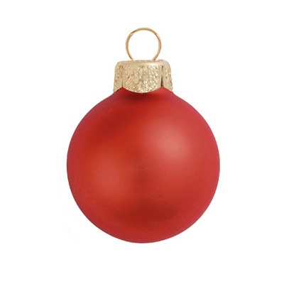 Northlight Matte Finish Glass Christmas Ball Ornament - 7" (180mm) - Fire Orange