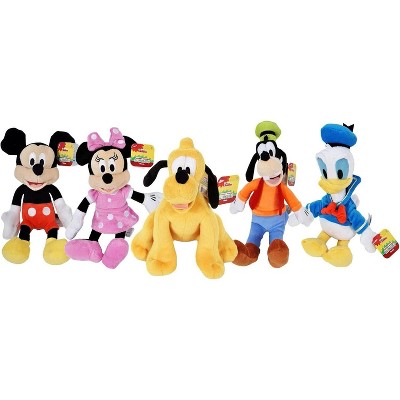 Disney Gang 9" Bean Plush Mickey Minnie Mouse Donald Pluto Goofy - 5 Pack