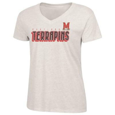 NCAA Maryland Terrapins Women's Oatmeal V-Neck T-Shirt