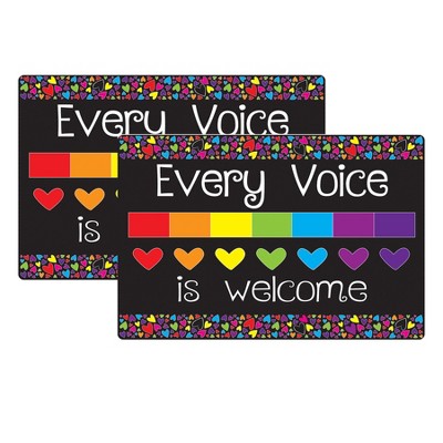 Smart Poly® Welcome Mat with Slip Resistant Backing, 15.5" x 23.5", Every Voice Welcome Here, Pack of 2