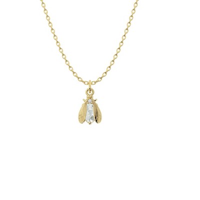 Bow to the Bee Birthstone Bee Necklace – 7mm Charm – 14k Gold or Sterling Silver – Personalized Gift – 1pc