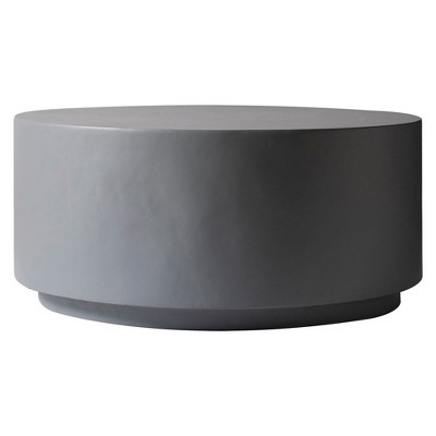 LeisureMod Terra 18" Round Fiberstone Side Table – Weatherproof Indoor & Outdoor Accent Table, Minimalist Design for Living Room, Office, and Patio