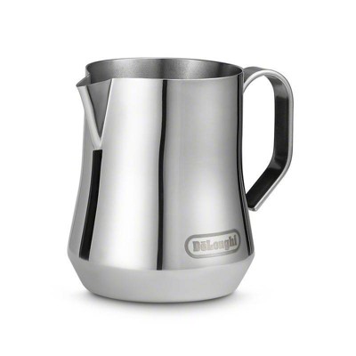 DeLonghi 12 fl oz Milk Frothing Pitcher - Stainless Steel: Best Metal Milk Jug & Steaming Frother, Dishwasher-Safe