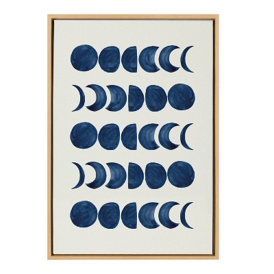 Sylvie Moon Phases Framed Canvas - Kate & Laurel All Things Decor