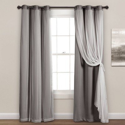 Set of 2 Grommet Top Sheer Panels with Insulated Blackout Lining - Lush Décor