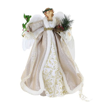 Tree Topper Finial 18.0 Inch 18' Tall Angel Tree Topper , Christmas Gold Blond (1PC)