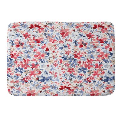 Deny Designs Ninola Design Liberty Colorful Petals Memory Foam Bath Mat Red/Blue