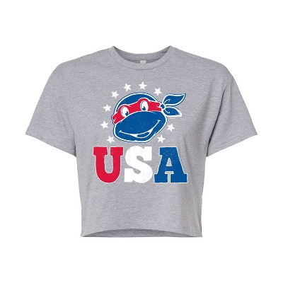 Women's - Teenage Mutant Ninja Turtles - USA Raphael Cropped Graphic T-Shirt