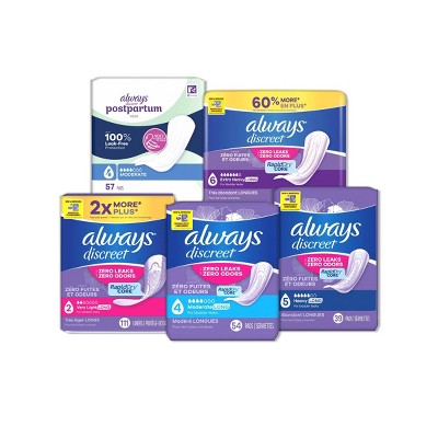 Always Discreet Pads and Liners Collection