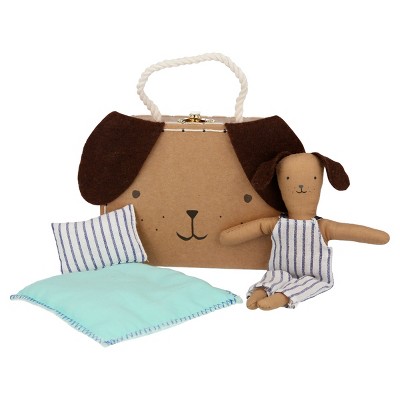 Meri Meri Stripy Puppy Mini Suitcase Doll (Pack of 1)